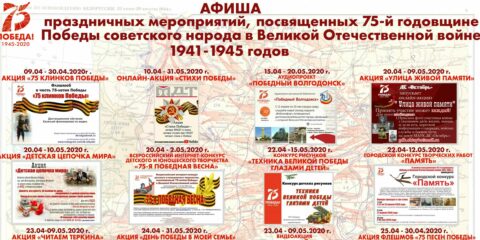 Афиша праздничных мероприятий, посвященных 75-й годовщине Победы советского народа в Великой Отечественной войне 1941-1945 годов